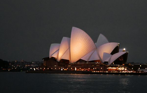 Sydney, Opera binası, stadyum, gece, Avustralya, tiyatro