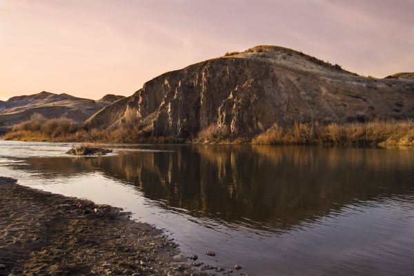 vattensamling, reflexion, natur, vatten, himmel, högland