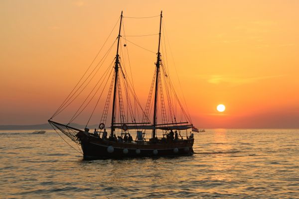 mar,agua,Oceano,barco,puesta de sol,antiguo