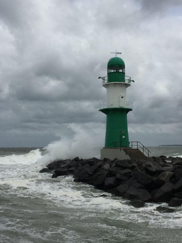 plage, mer, côte, océan, phare, eau