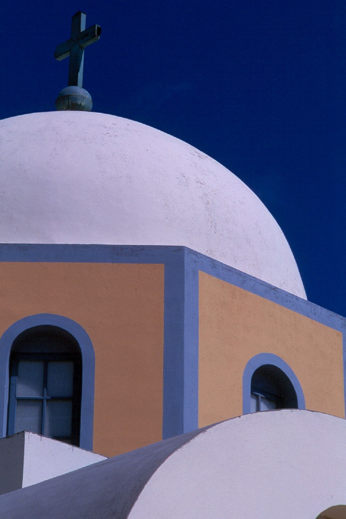 paesaggio, architettura, tetto, costruzione, viaggio, Europa, mediterraneo, isola, blu, Chiesa, cappella, turismo, luogo di culto, osservatorio, santorini, Grecia, moschea, cupola