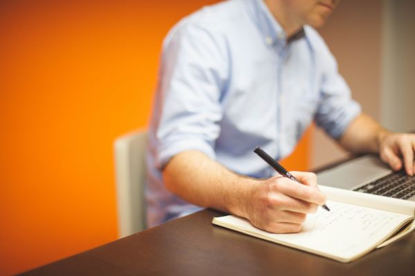 portable,bureau,carnet,ordinateur,Macbook,l'écriture