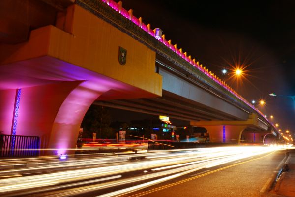 光,建築,道路,ブリッジ,夜,通り