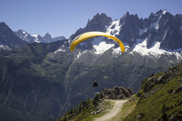 landscape, mountain, adventure, wing, sport, wind