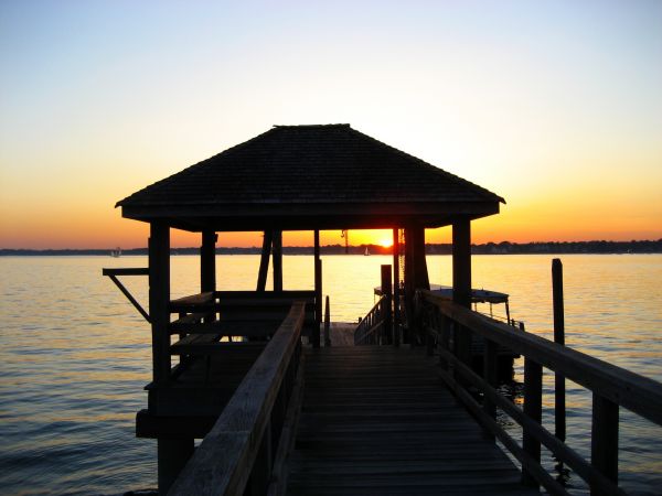 sunset,dock,pier,water,sky,travel