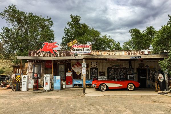 restaurant,gammel,transportere,bensinstasjon,by,Amerika