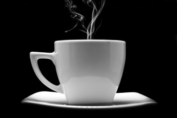 cafe,coffee,black and white,cup,saucer,smoke