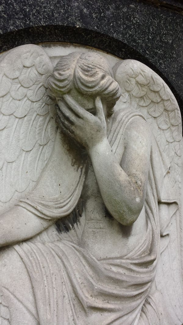 wing, stone, monument, statue, cemetery, religion