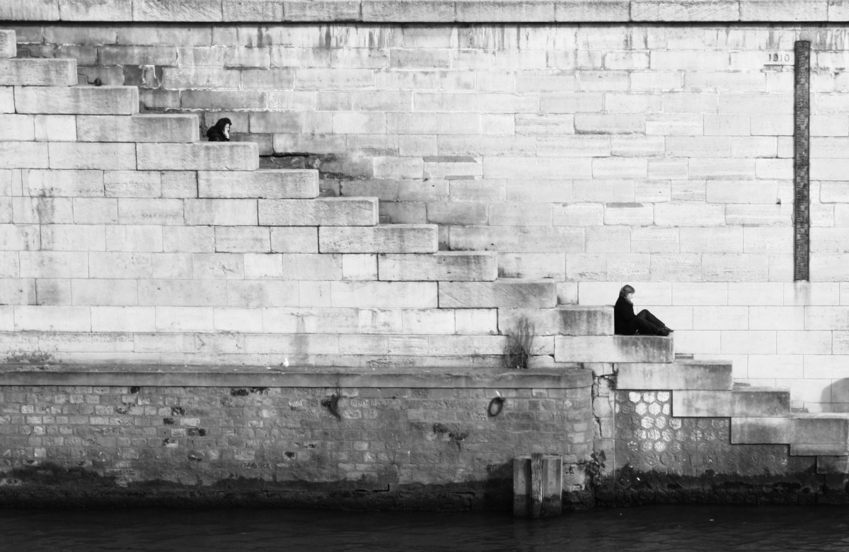 en blanco y negro, blanco, escalera, pared, solo, aislado, vehículo, monocromo, camino acuático, Fotografía monocroma