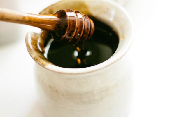 tea, honey, jar, wood, white, bowl