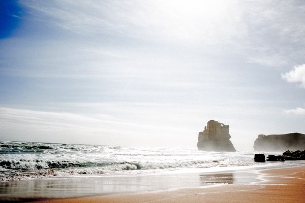 plage, mer, côte, eau, le sable, Roche