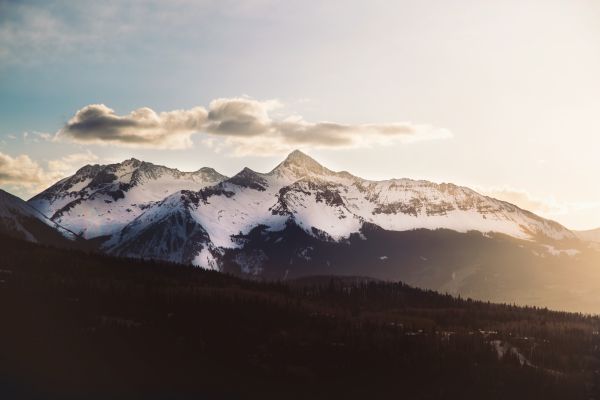 landscape, nature, mountain, snow, winter, cloud