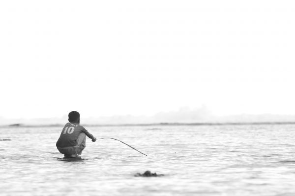 spiaggia, mare, acqua, natura, persona, bianco e nero