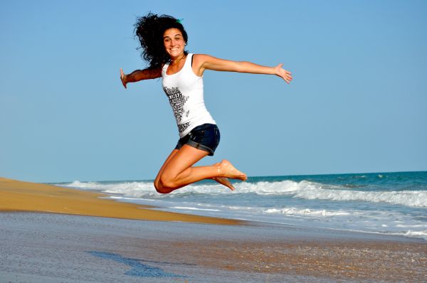 spiaggia,mare,sabbia,oceano,ragazza,donna