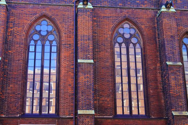 architecture, window, glass, arch, facade, church