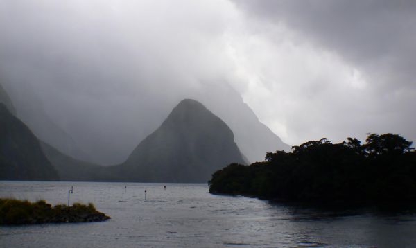 sea, coast, mountain, cloud, ocean, morning