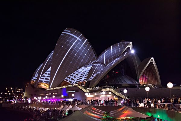 lumière, structure, nuit, ville, Paysage urbain, Sydney