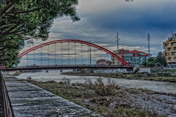 Meer, Himmel, Spur, Brücke, Ufer, Zug