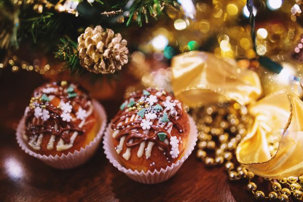 süß,Lebensmittel,produzieren,Cupcake,Schnee,Winter