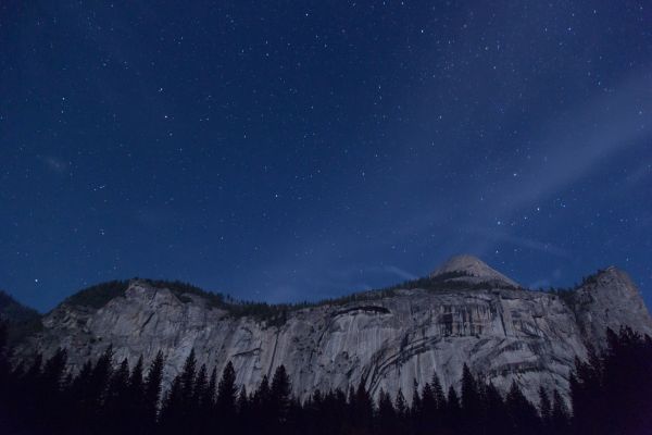 naturaleza, montaña, nieve, cielo, noche, bosque