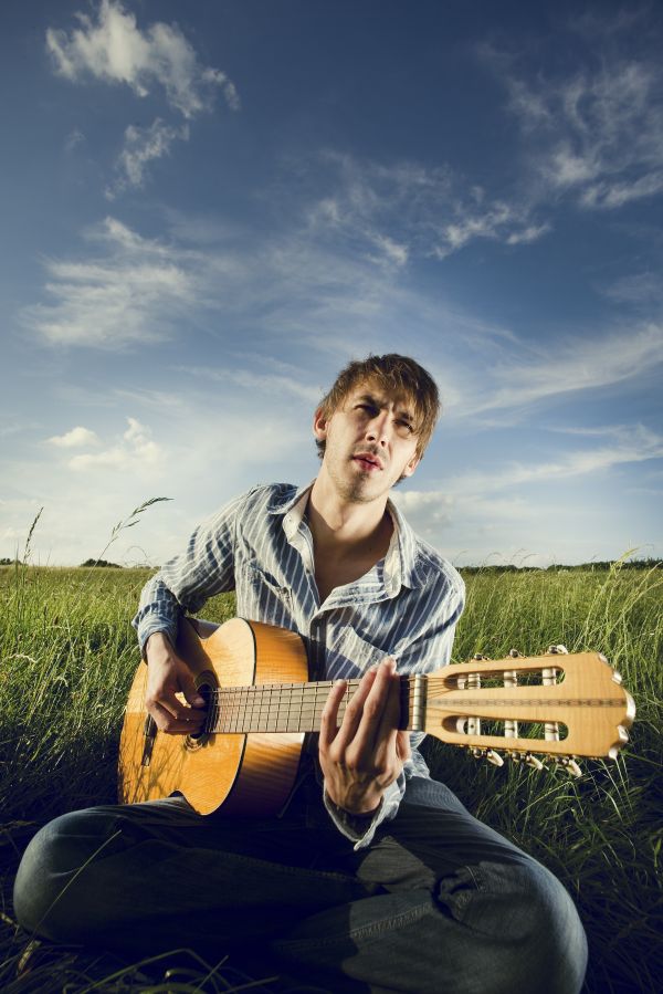 person,himmel,fotografering,Mann,musikk,felt