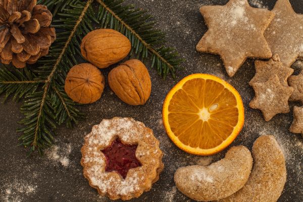 Fruta,dulce,estrella,decoración,naranja,planta