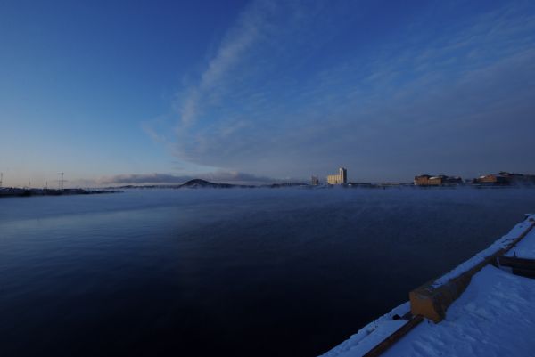 panorama, mar, costa, agua, oceano, horizonte