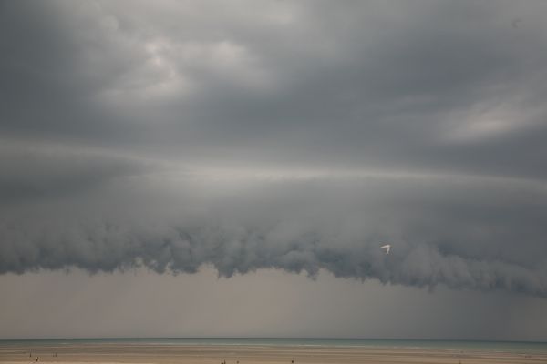 beach, sea, horizon, cloud, sky, cloudy