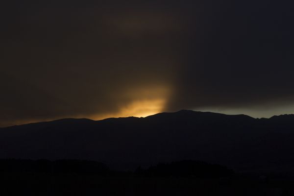 panorama, natureza, horizonte, silhueta, montanha, luz