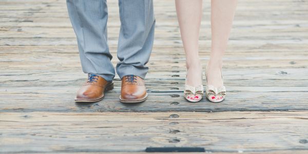 hand-,man,schoen,vrouw,promenade,leer