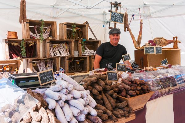 Stadt, Lebensmittel, Verkäufer, Basar, Markt, Holz