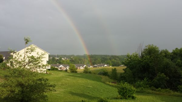 Wetter,Regenbogen,Regenbogen,Feld,Wiese,Hügel