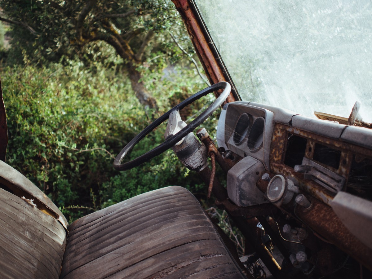 samochód, jeep, pojazd, opuszczony, rozkład, dżonka, kierownica, skrawek, zrzut ekranu, make samochodowe, zewnętrzne motoryzacyjny, off road