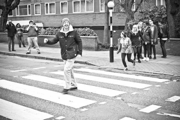 pedestrian, black and white, people, road, white, street