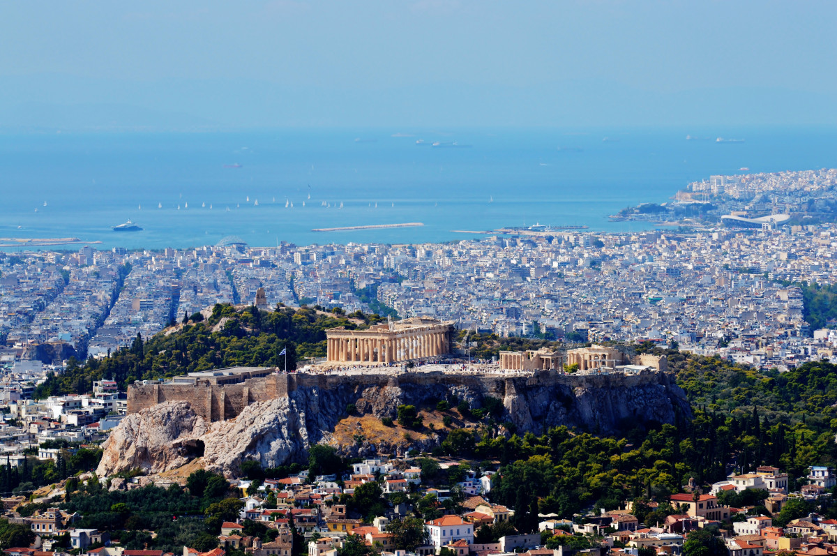 paesaggio, mare, costa, orizzonte, montagna, architettura, orizzonte, fotografia, collina, cittadina, costruzione, vecchio, città, catena montuosa, paesaggio urbano, panorama, viaggio, Europa, greco, vacanza, antico, punto di riferimento, Chiesa, turismo, tempio, Grecia, cultura, storia, storico, tradizionale, Atene, acropoli, vista a volo d'uccello, fotografia aerea, caratteristica geografica, insediamento umano