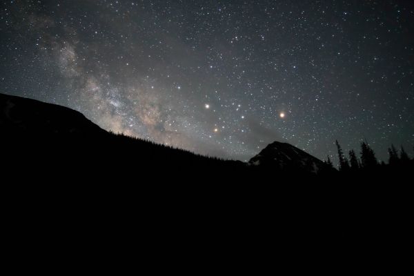 山,空,夜,星,天の川,雰囲気