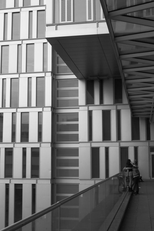 black and white,architecture,people,white,wood,house