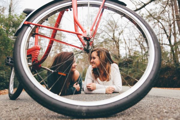 roda,bicicleta,menina,mulher,Toque,fêmea