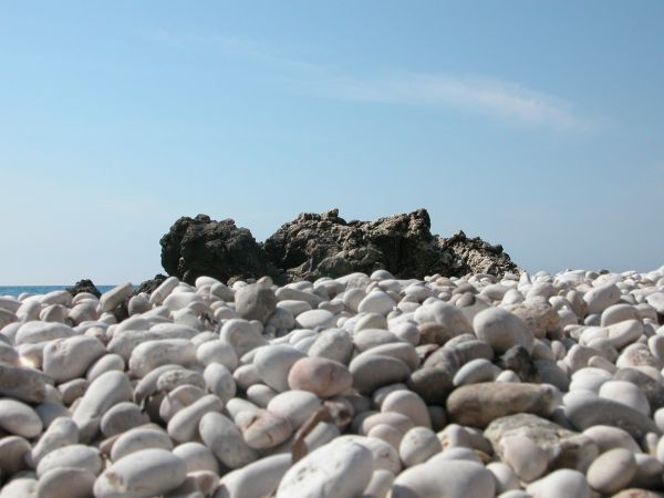 laut, pantai, pasir, batu, pantai, pembentukan