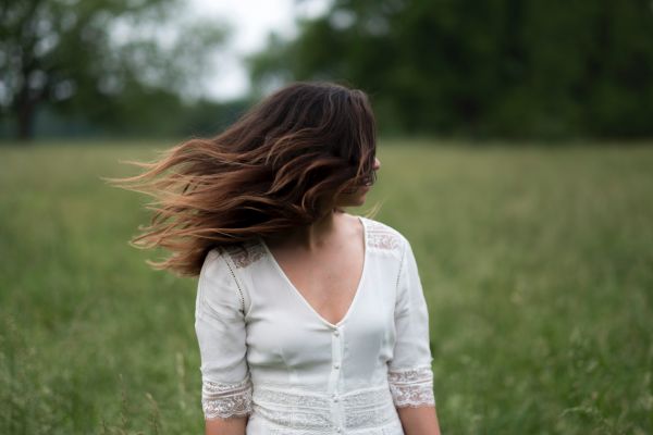 grass, person, girl, woman, hair, lawn