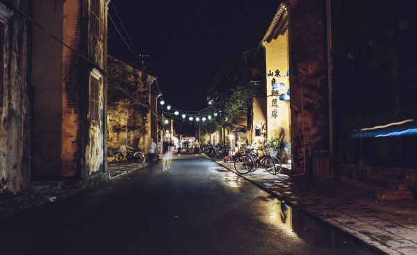 luz, estrada, rua, noite, agua, ao ar livre