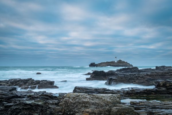 strand, landschap, zee, kust, water, rots