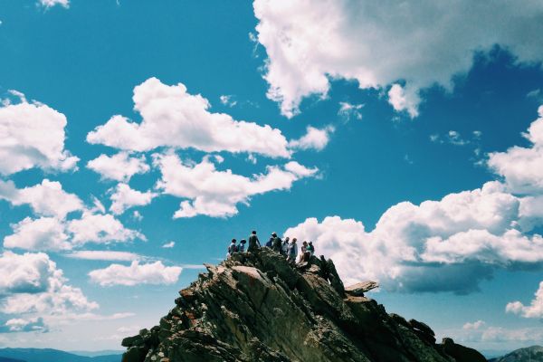 nature,horizon,mountain,cloud,rock,person