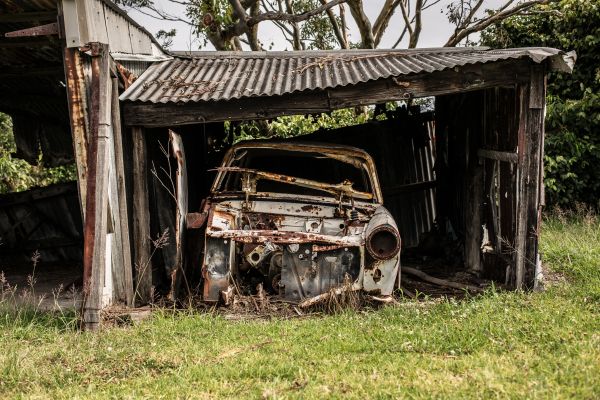 granja,antiguo,choza,coche,choza,moho