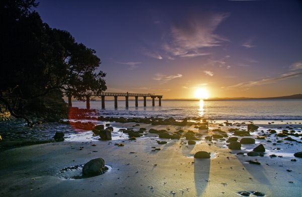 strand,zee,kust,oceaan,horizon,zonsondergang