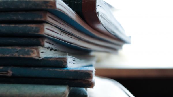 book, wood, pile, color, notebook, blue