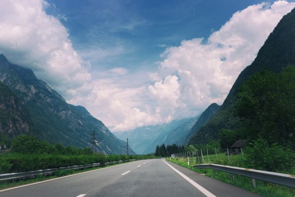 açık,dağ,bulut,yol,karayolu,vadi