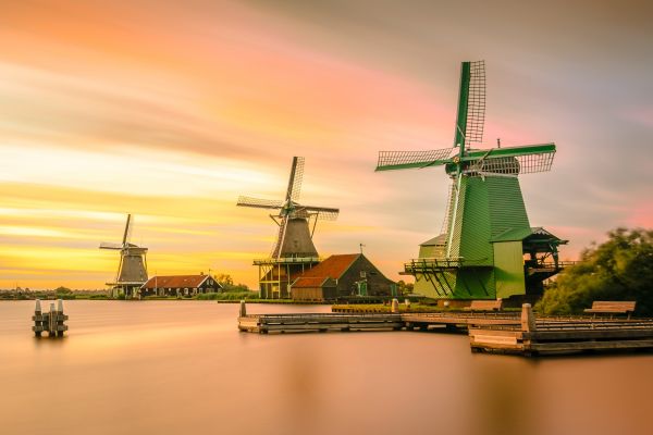 sea,water,morning,building,dusk,windmill