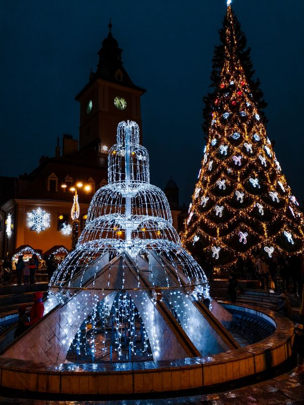 árbol de Navidad, punto de referencia, Navidad, árbol, Decoración navideña, luces de Navidad