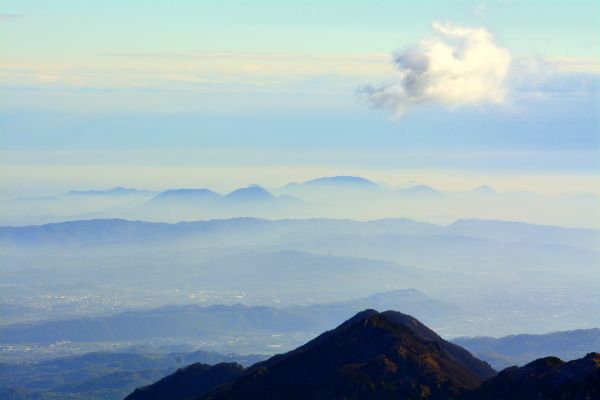 風景, 地平線, 山, 雲, 空, 霧